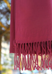 Plain Wool Shawl D - 17D - D Pink