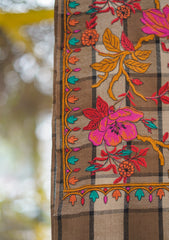 Pashmina Emboridered Shawl D - 183 - BROWN