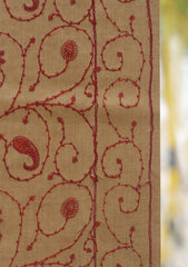 Wool Emboridered Shawl D - 02B - GOLDEN