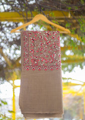 Pashmina Emboridered Shawl D - 164F - BROWN