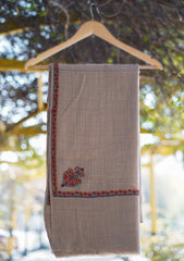 Pashmina Emboridered Shawl D - 146 - L Brown