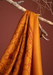 Wool Needle Work Shawl D - 40 - Mustard