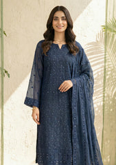 Formals - Riwaj - Fancy Bamber Chiffon - 2 Pcs Suit - CBD#02 - Navy Blue