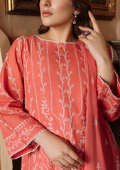 Lawn - Sahar - Festive Chikankari - CK-25-V1-02 - Gilded Coral