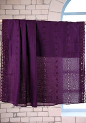 Embroidered Lawn Summer Shawl D#33 - Purple