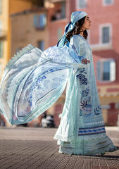 Lawn - Ansab Jahangir - Zoha - Luxury 25 - AJ-LL-25-04 - Blue Bell