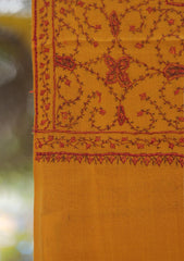 Wool Needle Work Shawl D - 60 - Mustard