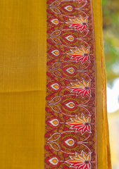 Pashmina Emboridered Shawl D - 168H - Mustard