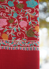 Pashmina Emboridered Shawl D - 176 - D RED