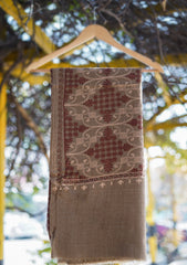 Wool Ari Work Shawl D - 8 - Brown