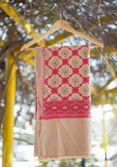 Pashmina Ari Work Shawl D - 124 - Beige