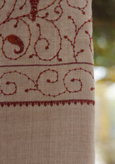 Wool Emboridered Shawl D - 02C - D SKIN