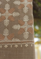 Wool Ari Work Shawl D - 21T - L BROWN