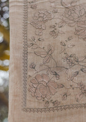 Wool Emboridered Shawl D - 06B - SKIN
