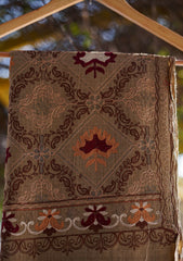 Wool Ari Work Shawl D - 1 - Brown