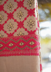 Pashmina Ari Work Shawl D - 124 - Beige