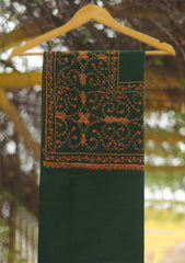 Wool Needle Work Shawl D - 56 - B GREEN