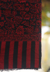 Pure Pashmina Kaani Jamawar Shawl D - 106 - Black