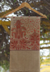 Wool Emboridered Shawl D - 07 - G BROWN