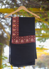 Pashmina Emboridered Shawl D - 157 - BLACK