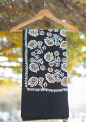 Pashmina Emboridered Shawl D - 184 - BLACK
