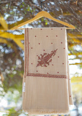 Wool Needle Work Shawl D - 33 - S Fawn