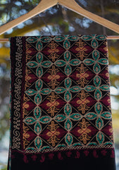 Wool Ari Work Shawl D - 1G - Black