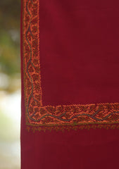 Wool Needle Work Shawl D - 67 - D Red