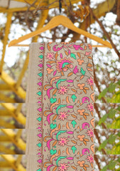 Pashmina Emboridered Shawl D - 142F - L BROWN