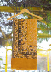 Pure Pashmina Kaani Jamawar Shawl D - 109 - Mustard