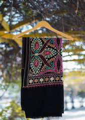 Wool Ari Work Shawl D - 1F - Black