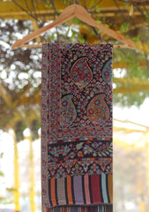 Pure Pashmina Kaani Jamawar Shawl D - 117 - BLACK