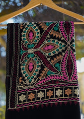 Wool Ari Work Shawl D - 1F - Black