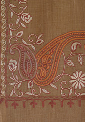 Pashmina Ari Work Shawl D - 128 - Brown