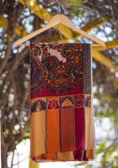 Pure Pashmina Qalamkari Shawl D - 01N - Brown