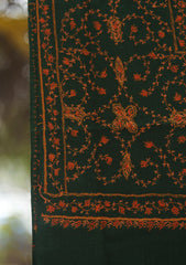 Wool Needle Work Shawl D - 56D - B GREEN