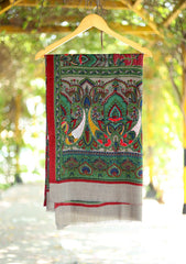 Wool Needle Work Shawl D - 28 - Multi