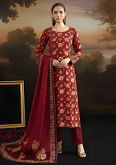 Winter - Riwaj - Velvet Suit - Printed Edit - D#41 - Purple