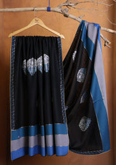 Pashmina Ari Work Shawl D#06 - Black 1