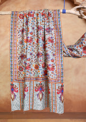 Pashmina Kalamkari Printed Ari Work Scarf D#01 - L Zink