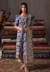 Winter - Raaya - Zinnia Unstitched 26 - COBALT