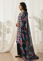 Lawn - Rubaaiyat - Chikankari 26 - Organza Dupatta - D#07 - Black