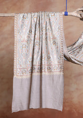 Pashmina Ari Work Jaaldar Scarf D#09 - M Grey