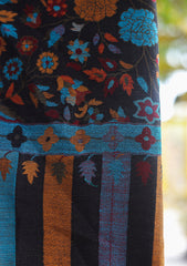 Pure Pashmina Kaani Jamawar Shawl D - 123 - BLACK