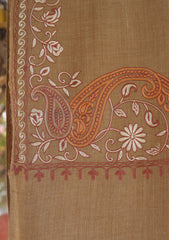 Pashmina Ari Work Shawl D - 128 - Brown