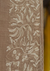 Pashmina Ari Work Shawl D - 137 - L Brown