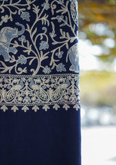 Pashmina Ari Work Shawl D - 120 - N Blue