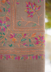 Pashmina Ari Work Shawl D - 150 - BROWN