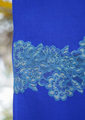 Pashmina Patch Work Shawl D - 26 - Royal Blue