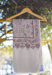 Pashmina Emboridered Shawl D - 133 - Fawn